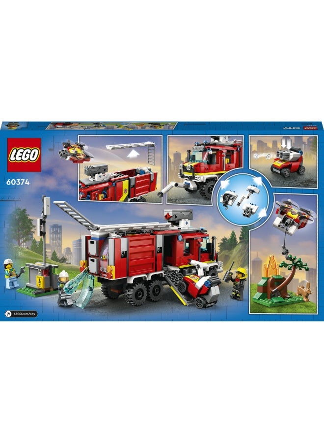 LEGO City Fire Command Unit Set with Fire Engine Toy 60374 (Age 7+, 502 Pieces) - Image 5